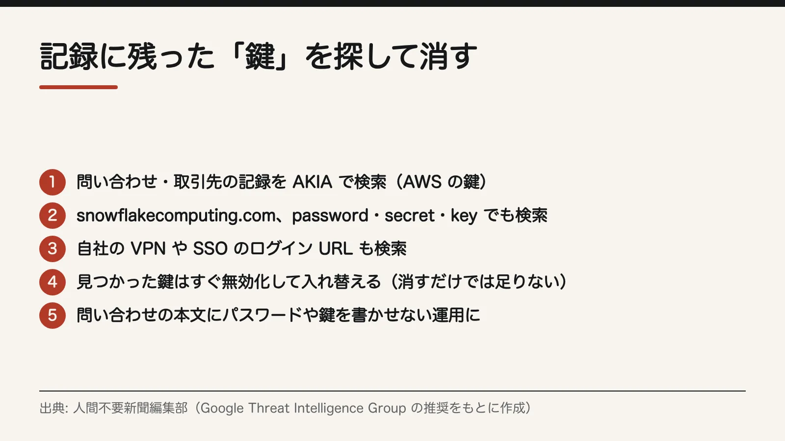 記録に残った「鍵」を探して消す
